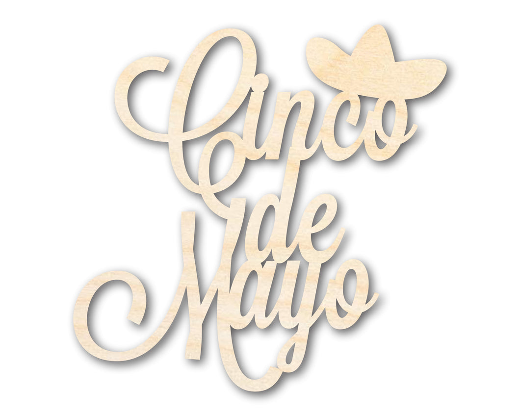 Unfinished Wood Cinco de Mayo Shape | DIY Craft Cutout | up to 46