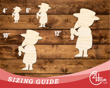 Load image into Gallery viewer, Unfinished Wood Cute Plague Doctor With Lantern Shape | DIY Craft Cutout | up to 46&quot; DIY
