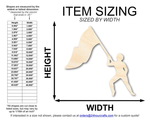 Unfinished Wood Color Guard Shape | DIY Craft Cutout | up to 46" DIY