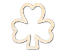 Load image into Gallery viewer, Unfinished Wood Shamrock Outline Shape | DIY Craft Cutout | up to 46&quot; DIY
