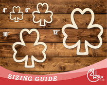 Load image into Gallery viewer, Unfinished Wood Shamrock Outline Shape | DIY Craft Cutout | up to 46&quot; DIY
