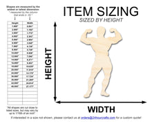 Load image into Gallery viewer, Unfinished Wood Body Builder Shape | DIY Craft Cutout | up to 46&quot; DIY
