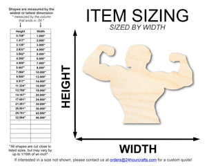 Unfinished Wood Muscle Man Shape | DIY Craft Cutout | up to 46" DIY