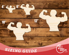 Load image into Gallery viewer, Unfinished Wood Muscle Man Shape | DIY Craft Cutout | up to 46&quot; DIY
