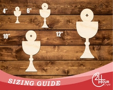 Load image into Gallery viewer, Unfinished Wood Host and Chalice Shape | DIY Craft Cutout | up to 46&quot; DIY
