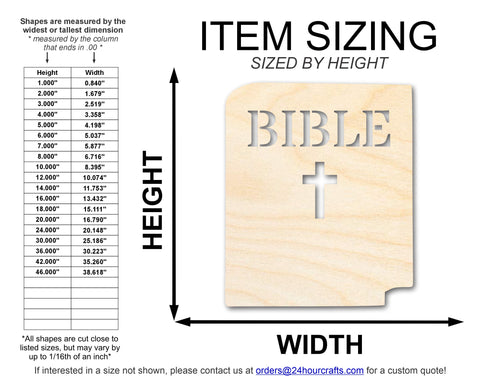 Unfinished Wood Bible Shape | DIY Craft Cutout | up to 46" DIY