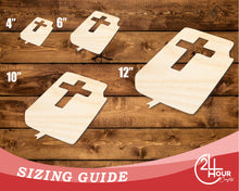 Load image into Gallery viewer, Unfinished Wood Bible Shape | DIY Craft Cutout | up to 46&quot; DIY
