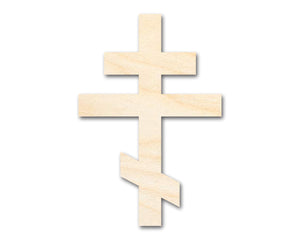 Unfinished Wood Orthodox Cross Shape | DIY Craft Cutout | up to 46" DIY