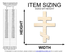 Load image into Gallery viewer, Unfinished Wood Orthodox Cross Shape | DIY Craft Cutout | up to 46&quot; DIY
