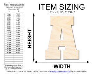 Unfinished Wood Varsity Team Font - A Shape | DIY Craft Cutout | up to 46" DIY