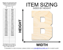 Load image into Gallery viewer, Unfinished Wood Varsity Team Font - B Shape | DIY Craft Cutout | up to 46&quot; DIY
