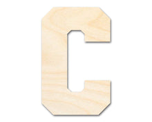 Load image into Gallery viewer, Unfinished Wood Varsity Team Font - C Shape | DIY Craft Cutout | up to 46&quot; DIY
