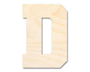 Unfinished Wood Varsity Team Font - D Shape | DIY Craft Cutout | up to 46" DIY