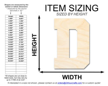 Load image into Gallery viewer, Unfinished Wood Varsity Team Font - D Shape | DIY Craft Cutout | up to 46&quot; DIY
