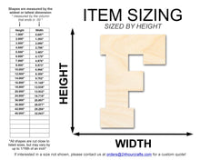 Load image into Gallery viewer, Unfinished Wood Varsity Team Font - F Shape | DIY Craft Cutout | up to 46&quot; DIY
