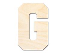 Load image into Gallery viewer, Unfinished Wood Varsity Team Font - G Shape | DIY Craft Cutout | up to 46&quot; DIY
