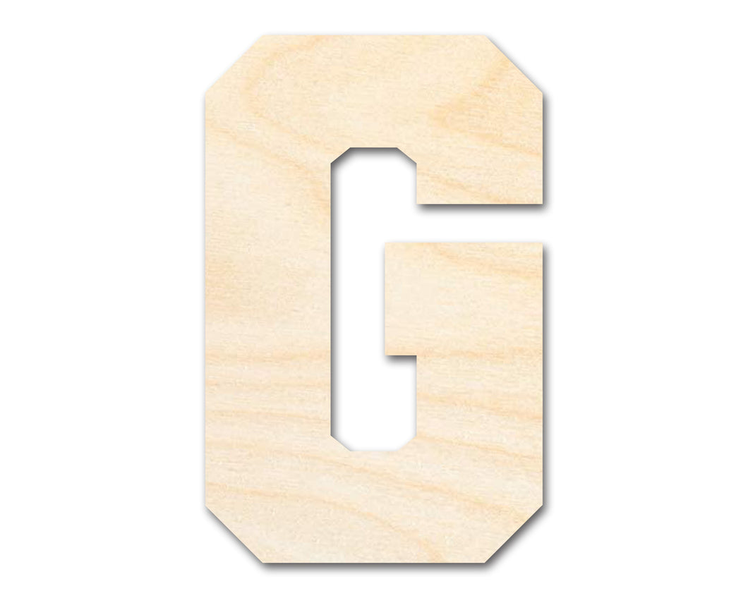 Unfinished Wood Varsity Team Font - G Shape | DIY Craft Cutout | up to 46