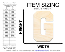 Load image into Gallery viewer, Unfinished Wood Varsity Team Font - G Shape | DIY Craft Cutout | up to 46&quot; DIY
