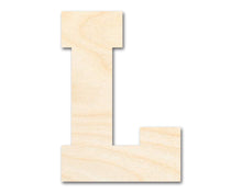 Load image into Gallery viewer, Unfinished Wood Varsity Team Font - L Shape | DIY Craft Cutout | up to 46&quot; DIY
