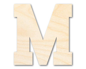 Unfinished Wood Varsity Team Font - M Shape | DIY Craft Cutout | up to 46" DIY