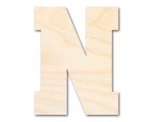 Load image into Gallery viewer, Unfinished Wood Varsity Team Font - N Shape | DIY Craft Cutout | up to 46&quot; DIY
