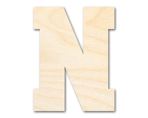 Unfinished Wood Varsity Team Font - N Shape | DIY Craft Cutout | up to 46" DIY