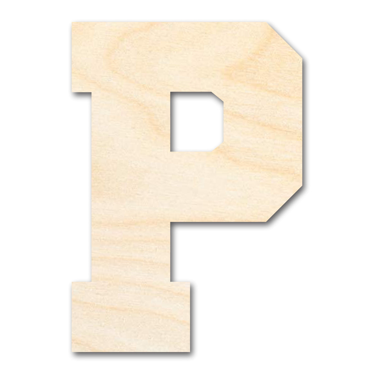 Unfinished Wood Varsity Team Font - P Shape | DIY Craft Cutout | up to ...
