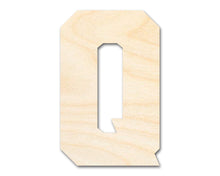 Load image into Gallery viewer, Unfinished Wood Varsity Team Font - Q Shape | DIY Craft Cutout | up to 46&quot; DIY
