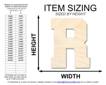 Load image into Gallery viewer, Unfinished Wood Varsity Team Font - R Shape | DIY Craft Cutout | up to 46&quot; DIY
