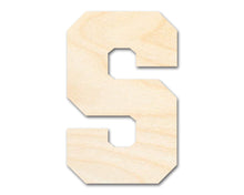 Load image into Gallery viewer, Unfinished Wood Varsity Team Font - S Shape | DIY Craft Cutout | up to 46&quot; DIY
