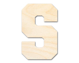 Unfinished Wood Varsity Team Font - S Shape | DIY Craft Cutout | up to 46" DIY