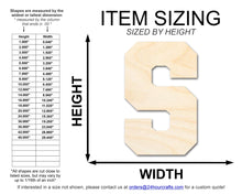 Load image into Gallery viewer, Unfinished Wood Varsity Team Font - S Shape | DIY Craft Cutout | up to 46&quot; DIY
