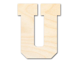 Unfinished Wood Varsity Team Font - U Shape | DIY Craft Cutout | up to 46" DIY