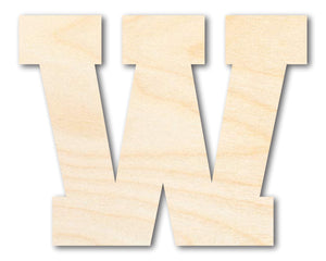 Unfinished Wood Varsity Team Font - W Shape | DIY Craft Cutout | up to 46" DIY