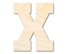 Load image into Gallery viewer, Unfinished Wood Varsity Team Font - X Shape | DIY Craft Cutout | up to 46&quot; DIY
