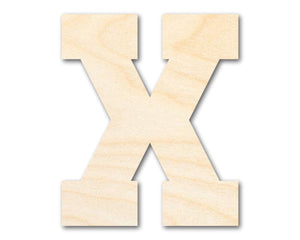 Unfinished Wood Varsity Team Font - X Shape | DIY Craft Cutout | up to 46" DIY