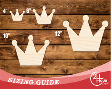 Load image into Gallery viewer, Unfinished Wood Crown Shape | DIY Craft Cutout | up to 46&quot; DIY
