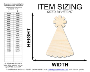 Unfinished Wood Party Hat Shape | DIY Craft Cutout | up to 46" DIY