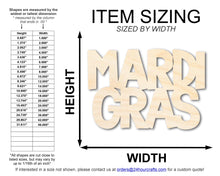 Load image into Gallery viewer, Unfinished Wood MardiGras Shape | DIY Craft Cutout | up to 46&quot; DIY
