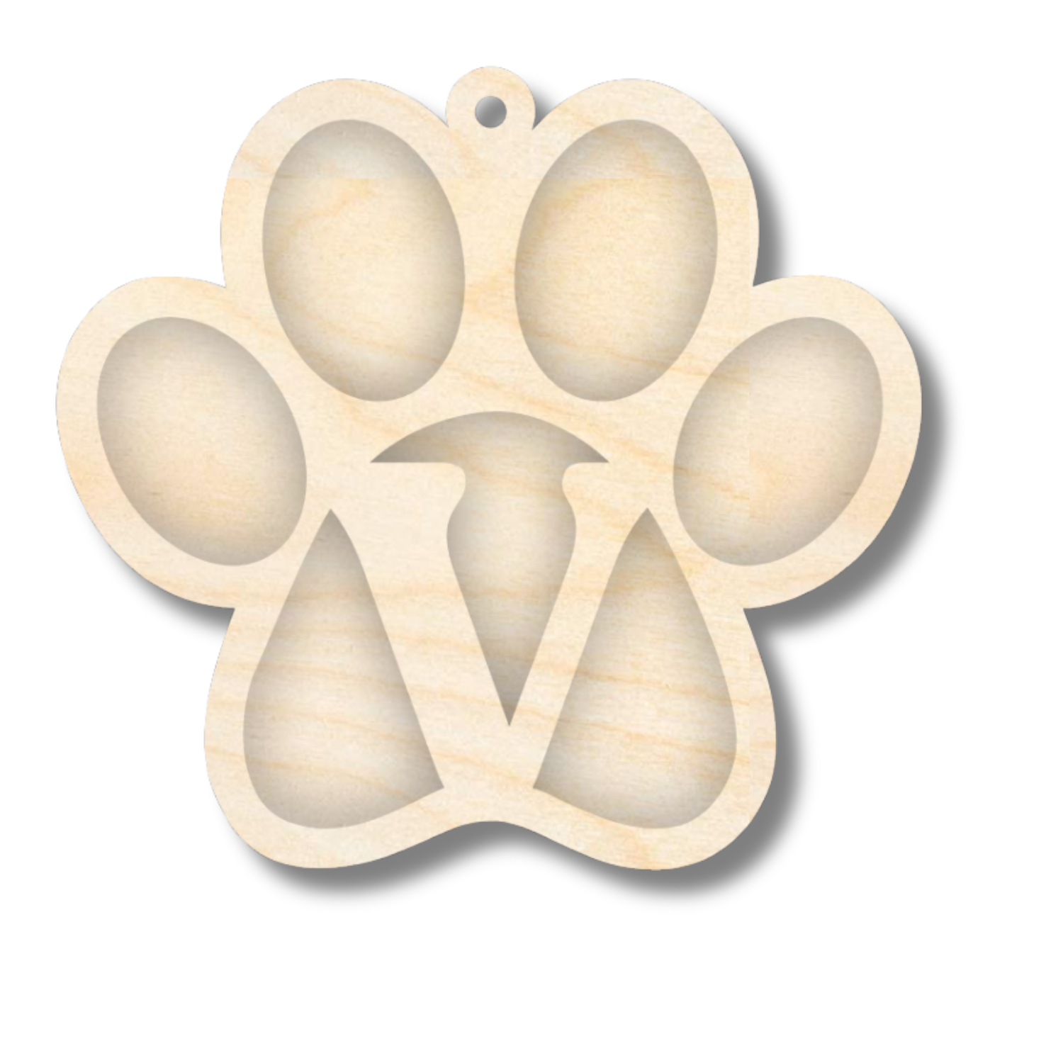 Unfinished Wood Layered Letter Paw Print Tags | A-Z | 2 Piece | 5