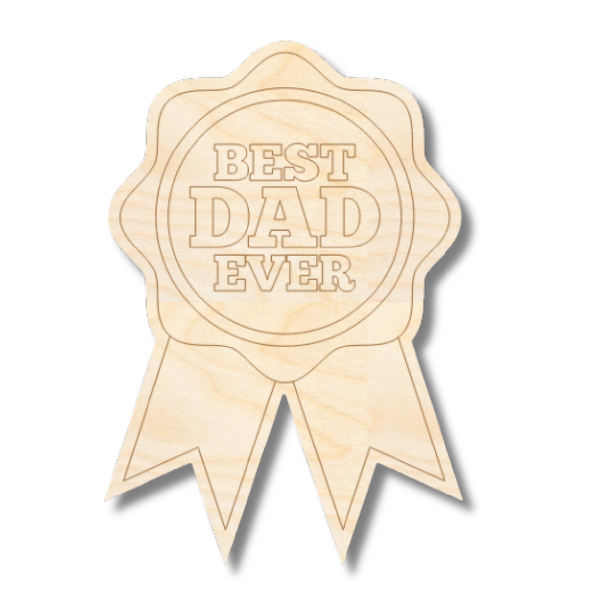Unfinished Wood Etched Best Dad Ever Ribbon Shape | Paint By Line Craf ...