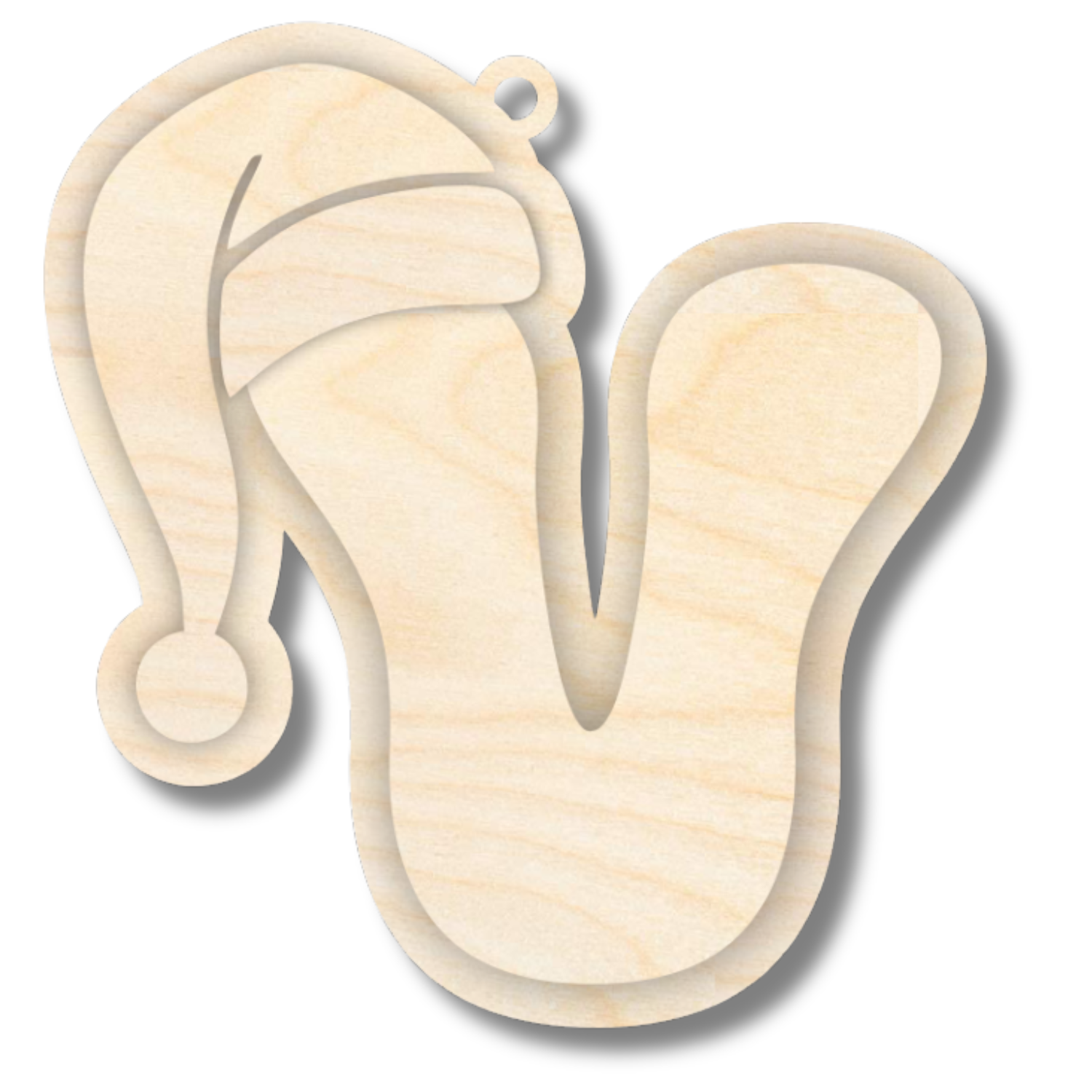 Unfinished Wood Layered Letter Santa Hat Tags | A-Z | 4 Piece | 6