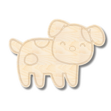 Load image into Gallery viewer, Unfinished Wood Etched Farm Dog Shape | Paint By Line Crafts | up to 30&quot; DIY

