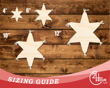 Load image into Gallery viewer, Unfinished Wood Star Pinata Shape | DIY Craft Cutout | up to 46&quot; DIY
