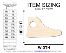 Load image into Gallery viewer, Unfinished Wood High Top Shoe Shape | DIY Craft Cutout | up to 46&quot; DIY
