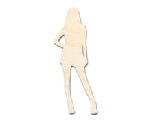 Load image into Gallery viewer, Unfinished Wood Female Idol Shape | DIY Craft Cutout | up to 46&quot; DIY
