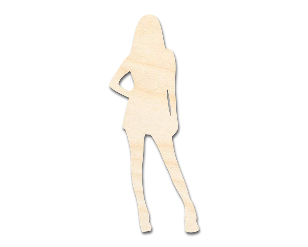 Unfinished Wood Female Idol Shape | DIY Craft Cutout | up to 46