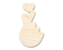 Load image into Gallery viewer, Unfinished Wood Finger Heart Shape | DIY Craft Cutout | up to 46&quot; DIY
