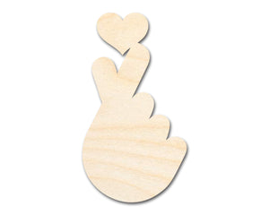 Unfinished Wood Finger Heart Shape | DIY Craft Cutout | up to 46" DIY