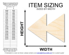 Load image into Gallery viewer, Unfinished Wood Rewind Shape | DIY Craft Cutout | up to 46&quot; DIY
